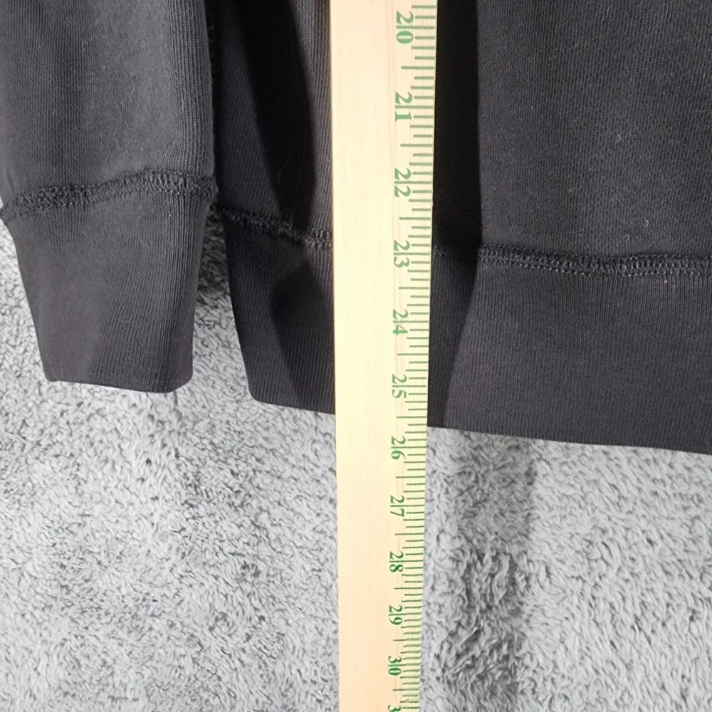 Polo Ralph Lauren Hoodie Mens L Black Thick Waffle Knit Fleece Pullover Zip Pony - Picture 9 of 10